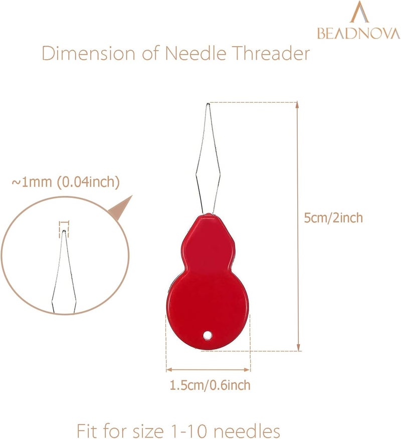 BEADNOVA Embroidery Needle Threader Tool 5pcs Plastic Wire Loop Sewing Machine Needle Threader for Hand Sewing Cross Stitch Craft Knitting Quilting (5pcs, Mix Colors) - Image 2
